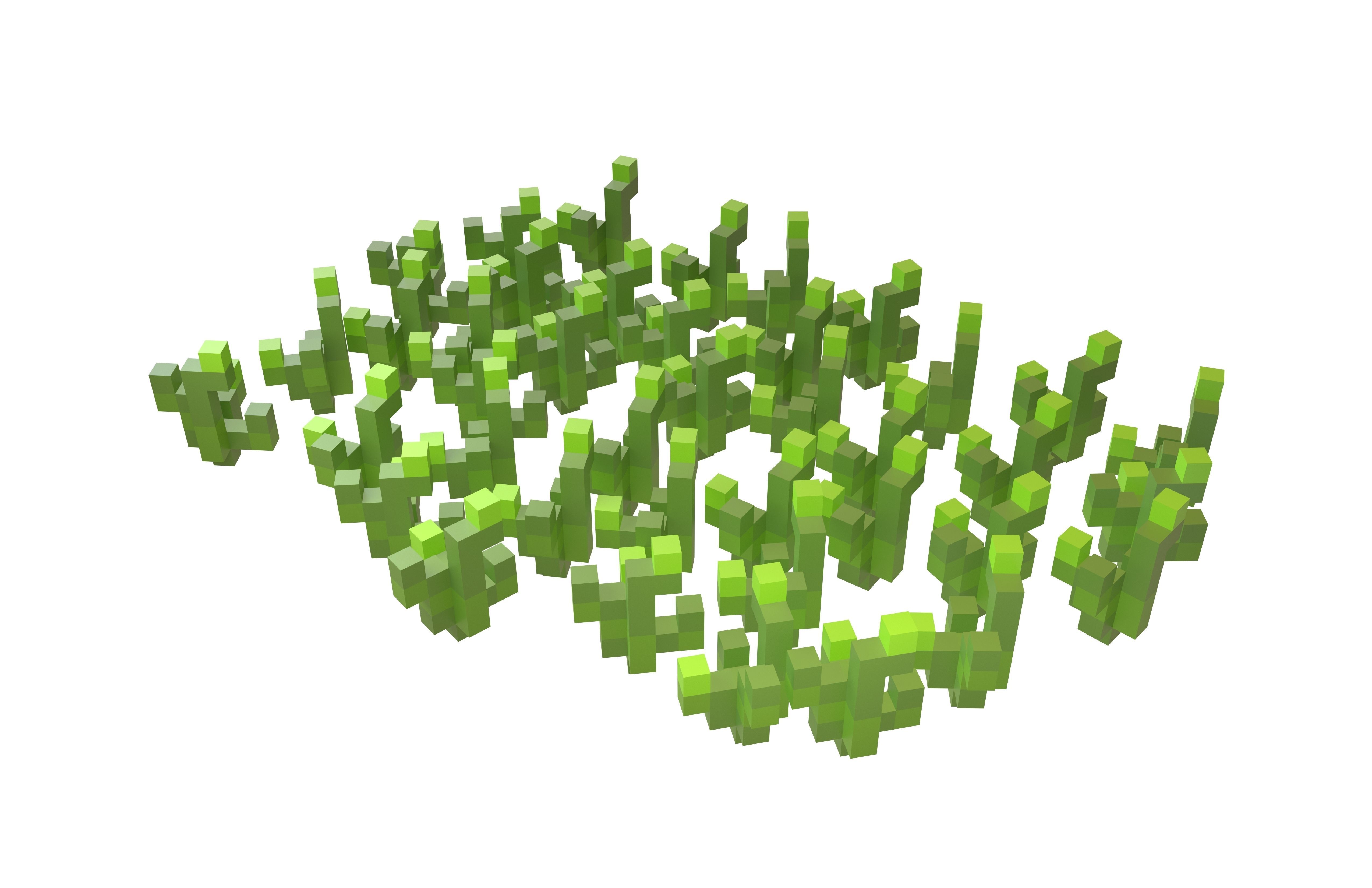 Voxel Group of Grass v3 001 Low-poly 3D model_2