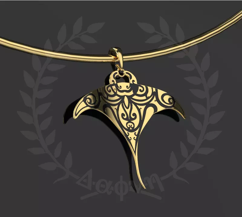 Manta Necklace Pendant 3D print model