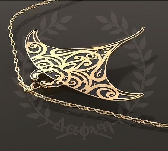 Ray Necklace Pendant 3D print model