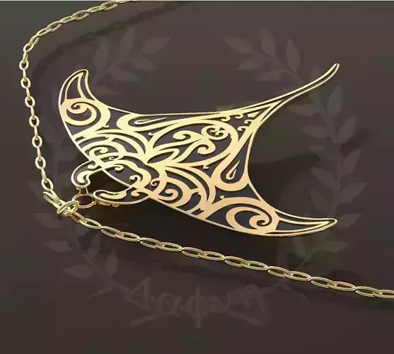 Ray Necklace Pendant 3D print model