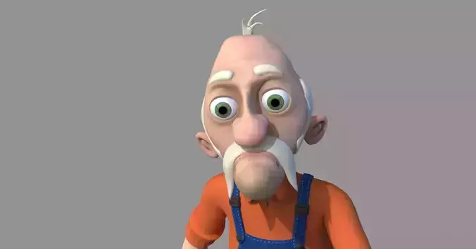 Farmer old man in overalls