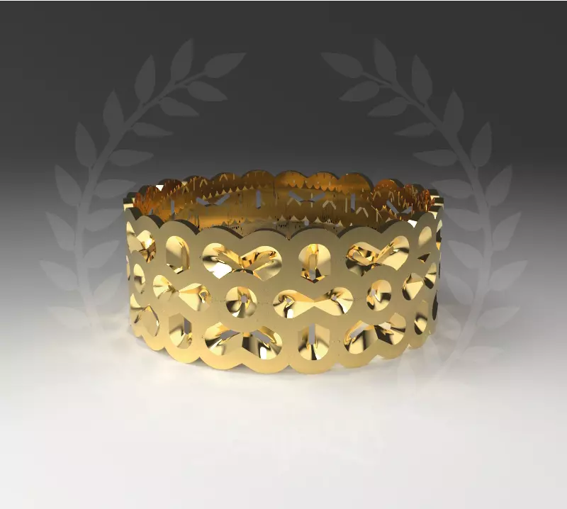 Parametric circle bracelet 3D print model_0