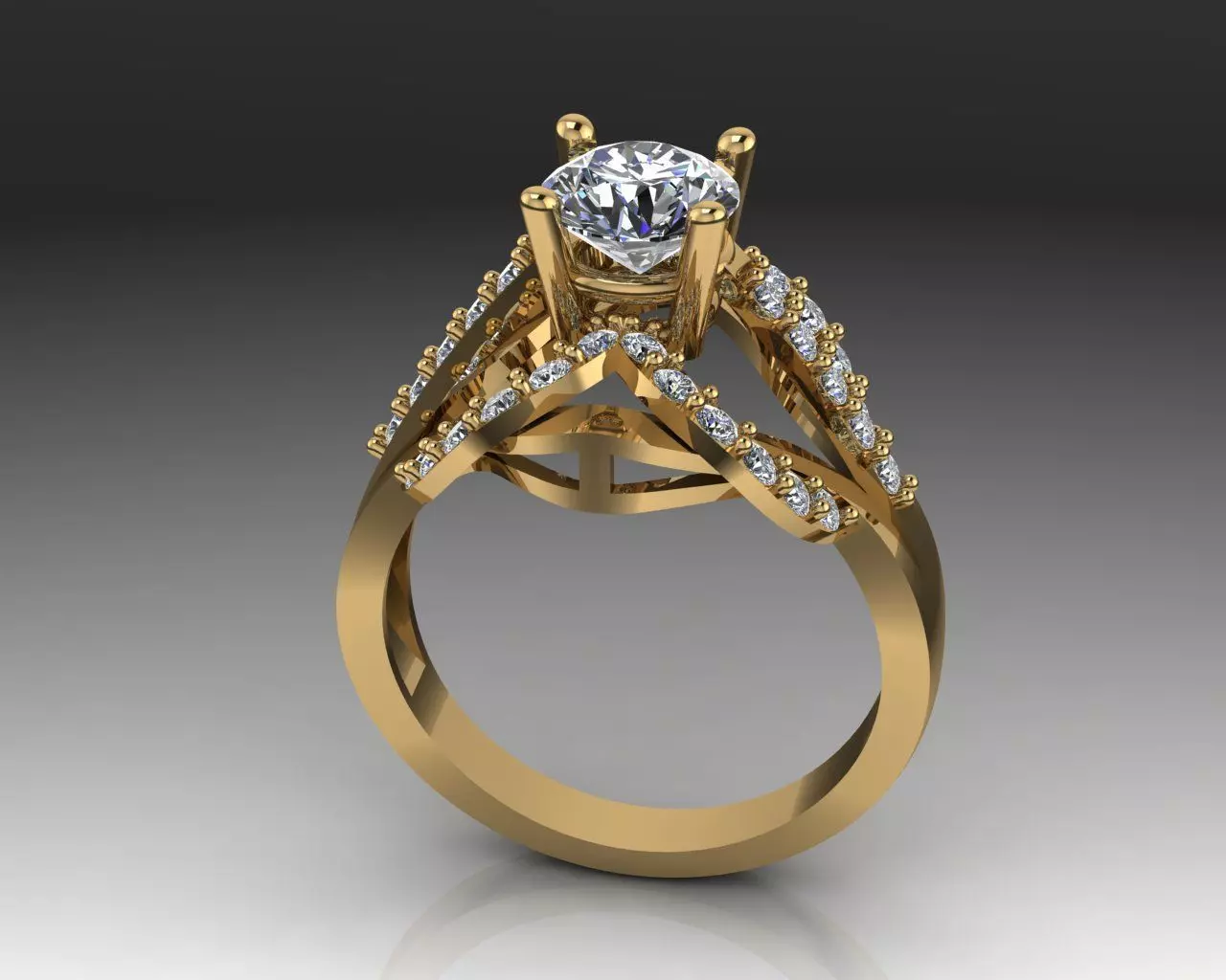 Classic diamond engagement ring 3D print model
