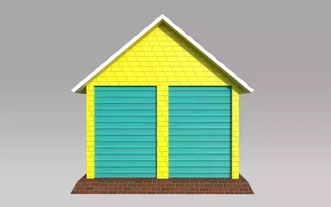 Toon Garage Low-poly 3D model