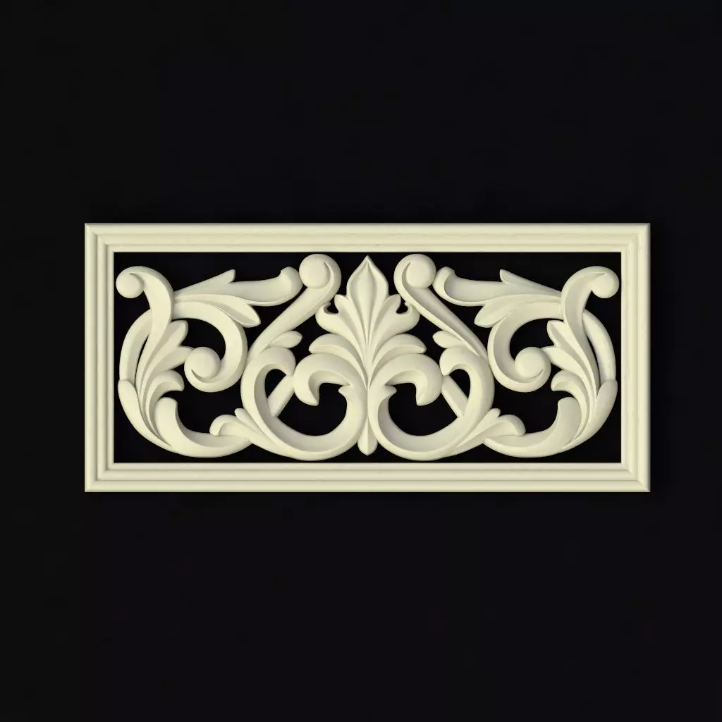 Central decor ornament for furniture 3D model_0