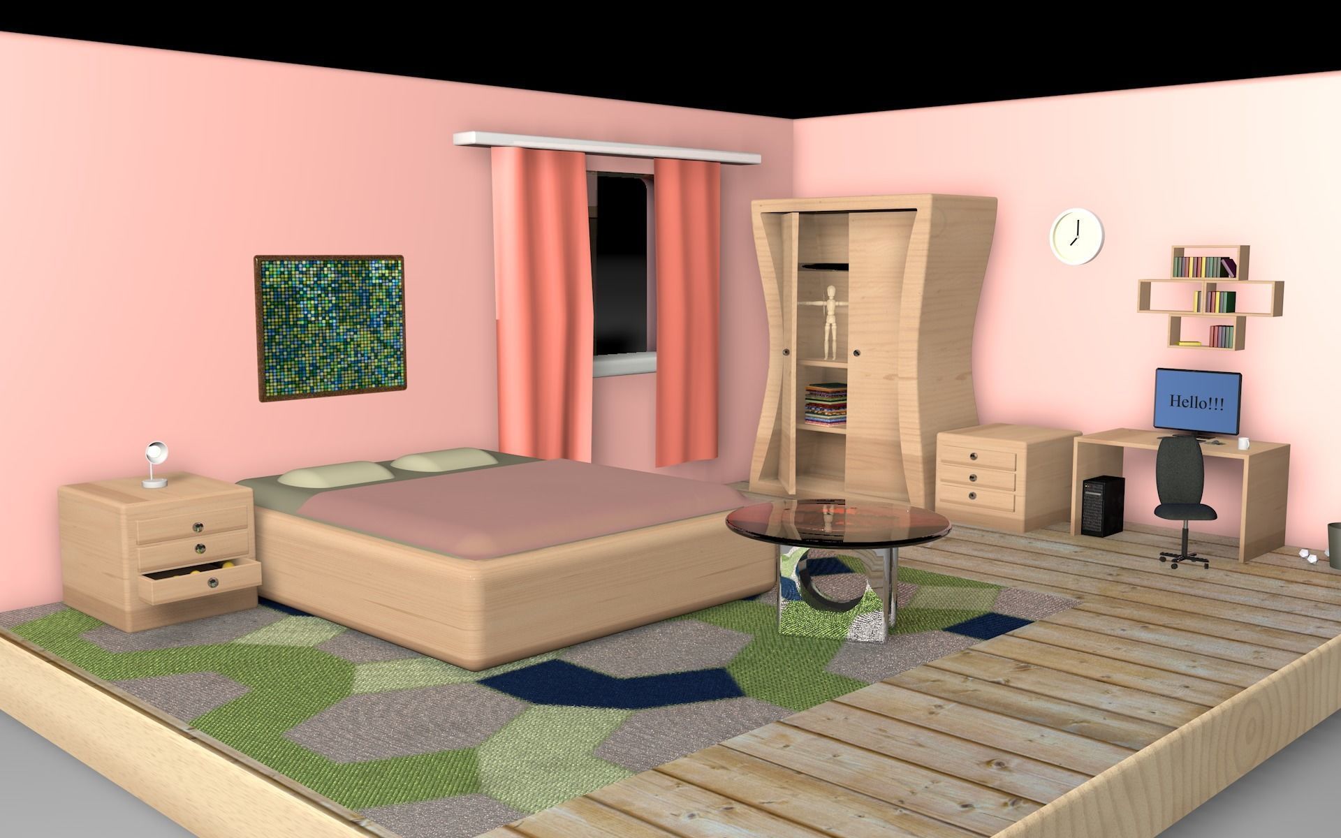 Miniature room model 3D model_1