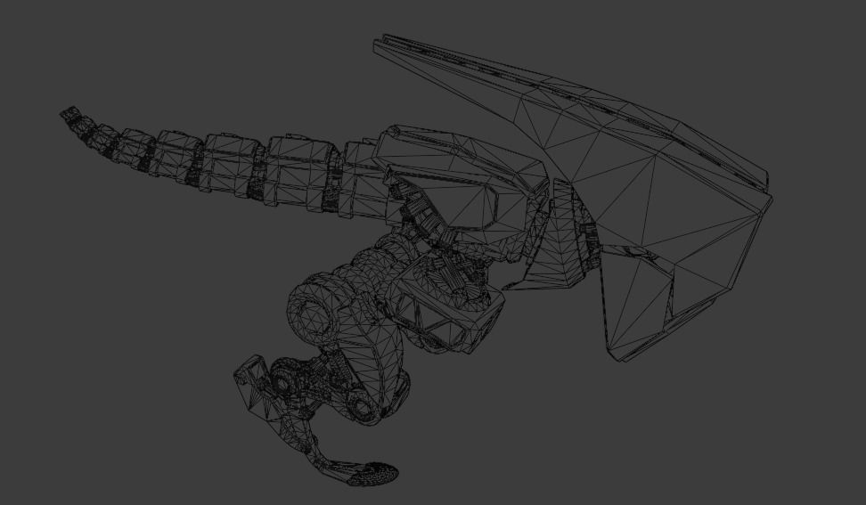 Futuristic Raptoid Dinosaur Rigged Animated Low-poly 3D model_5