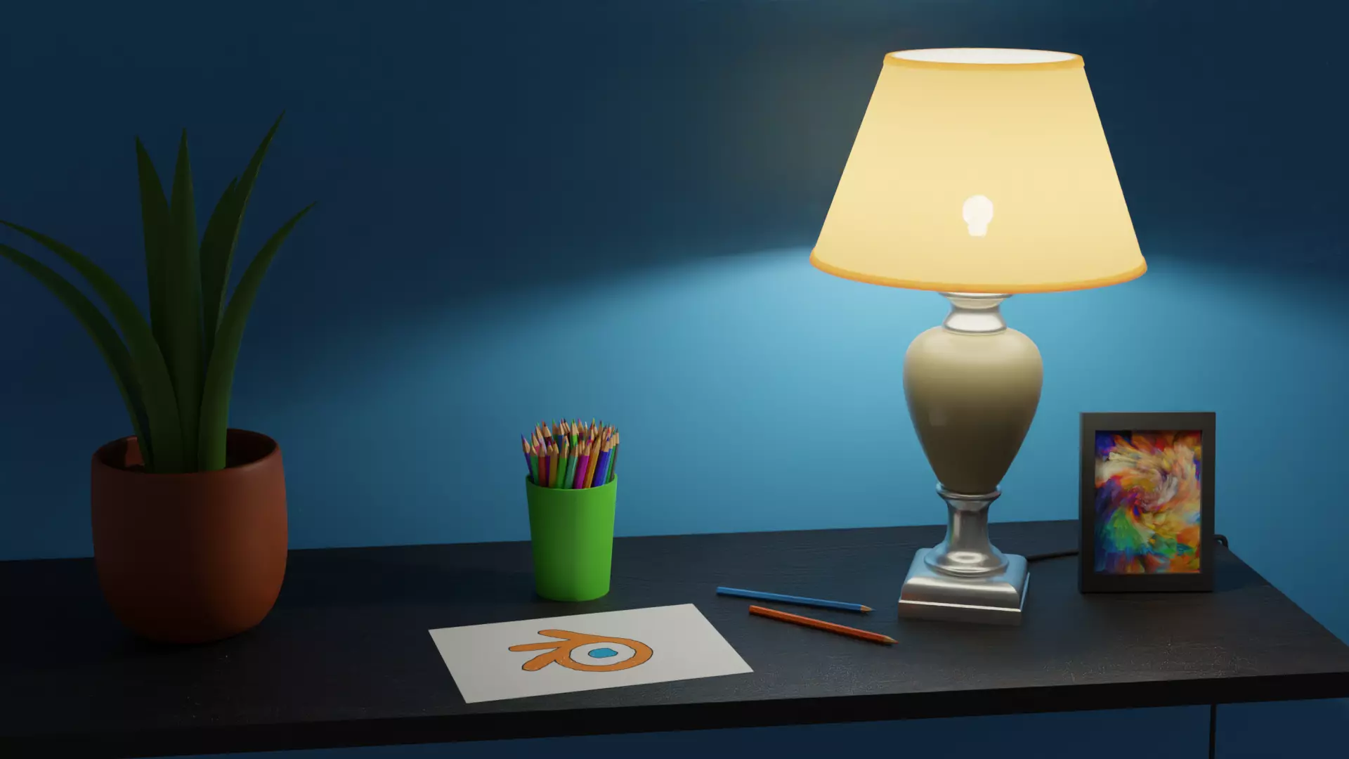 Antique Table Lamp 3D model_0