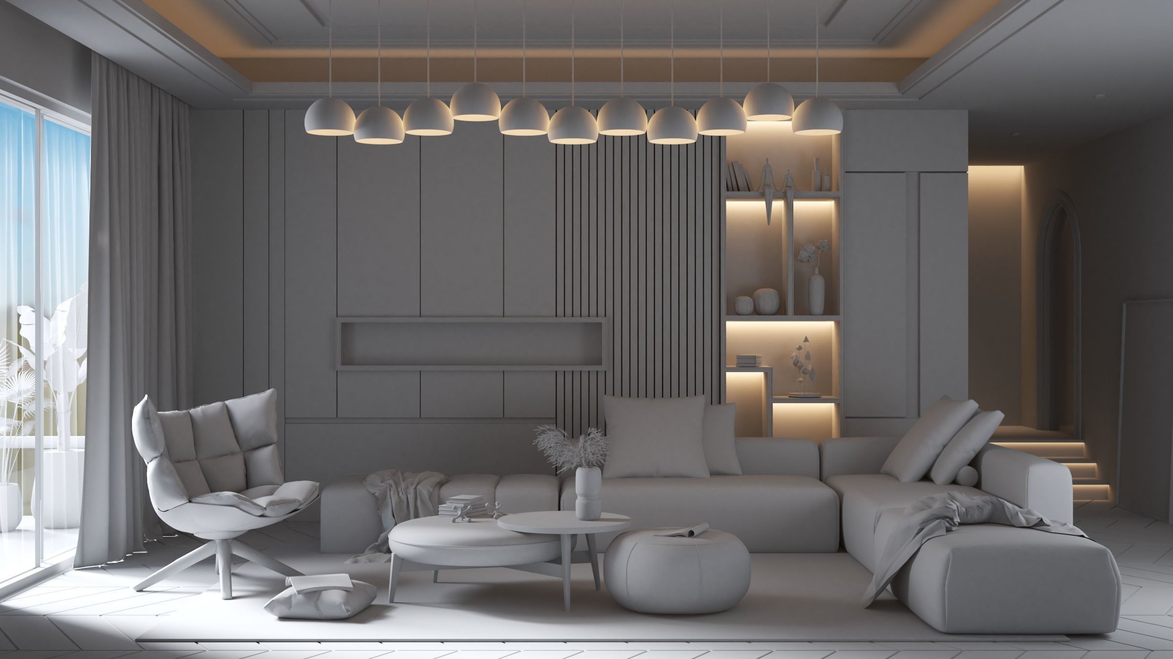 MODERN LIVING ROOM 3D model_1