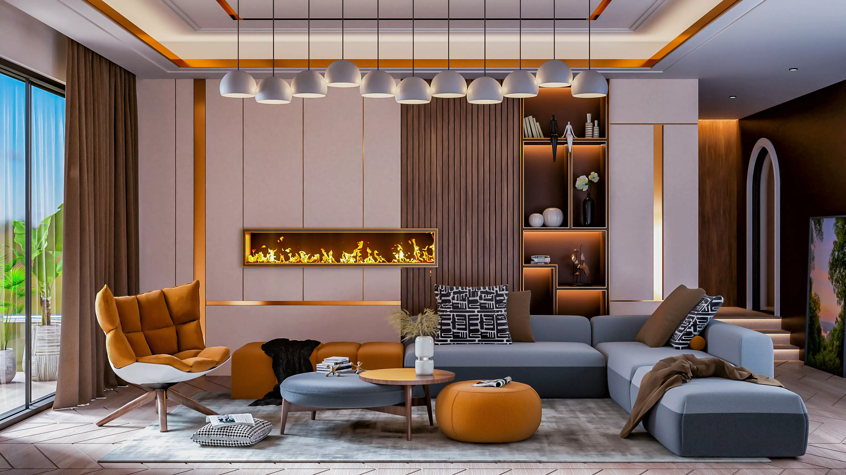 MODERN LIVING ROOM 3D model_0