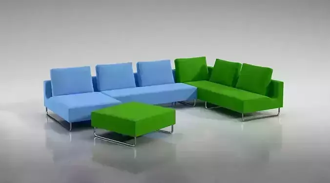 Modern Blue And Green Couch