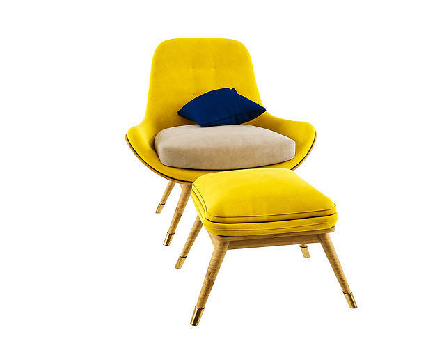 Dena Sessel chair - Modern Chair model 3D model 6