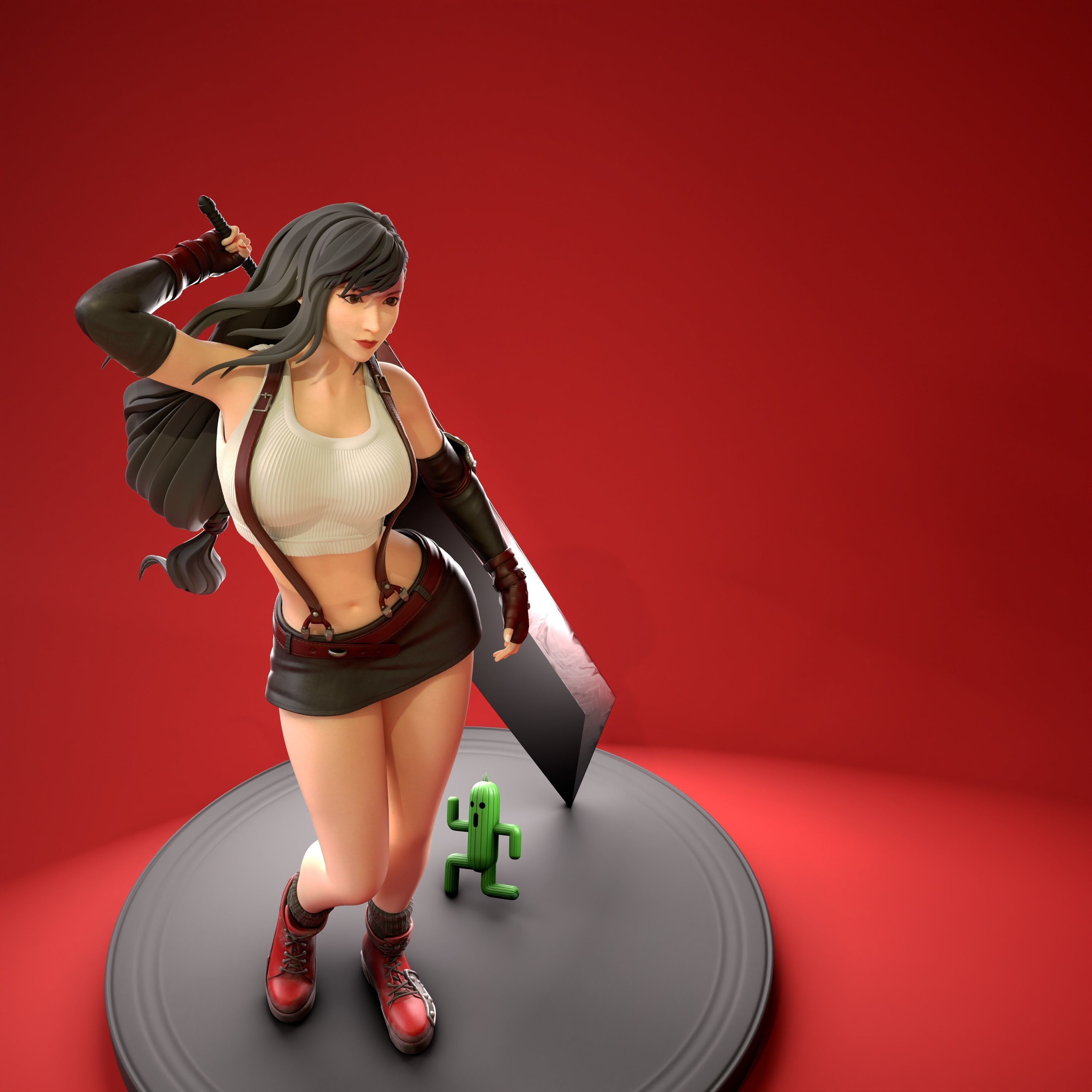Tifa Lockhart - Final Fantasy VII Remake Original statue 3D print model_3