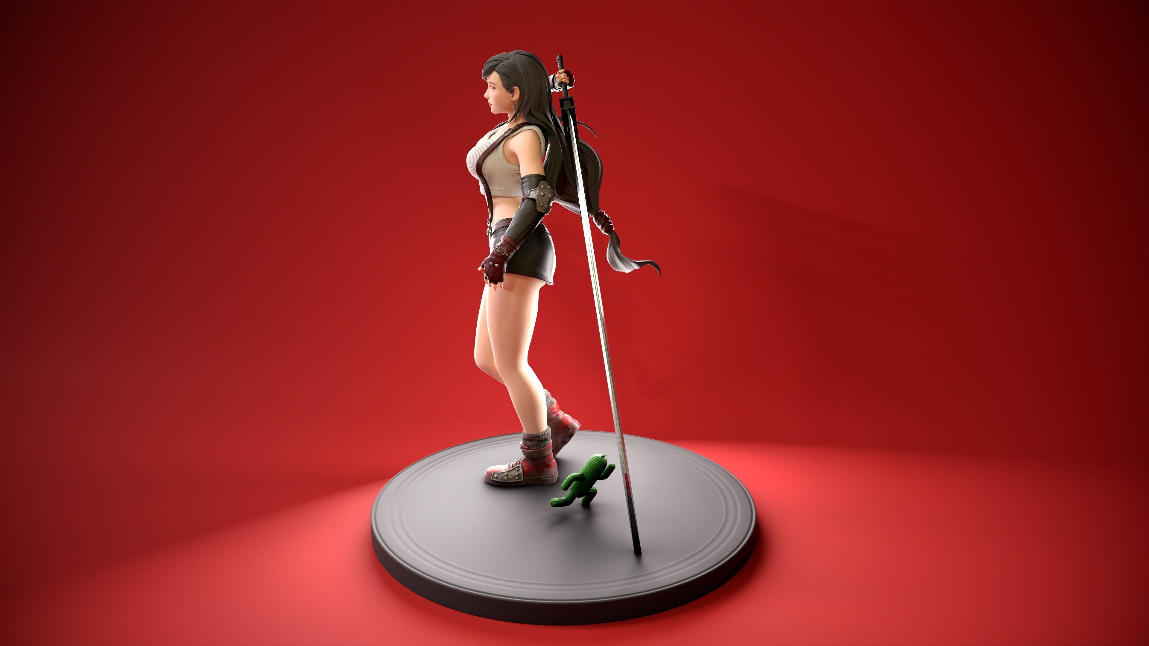 Tifa Lockhart - Final Fantasy VII Remake Original statue 3D print model_9