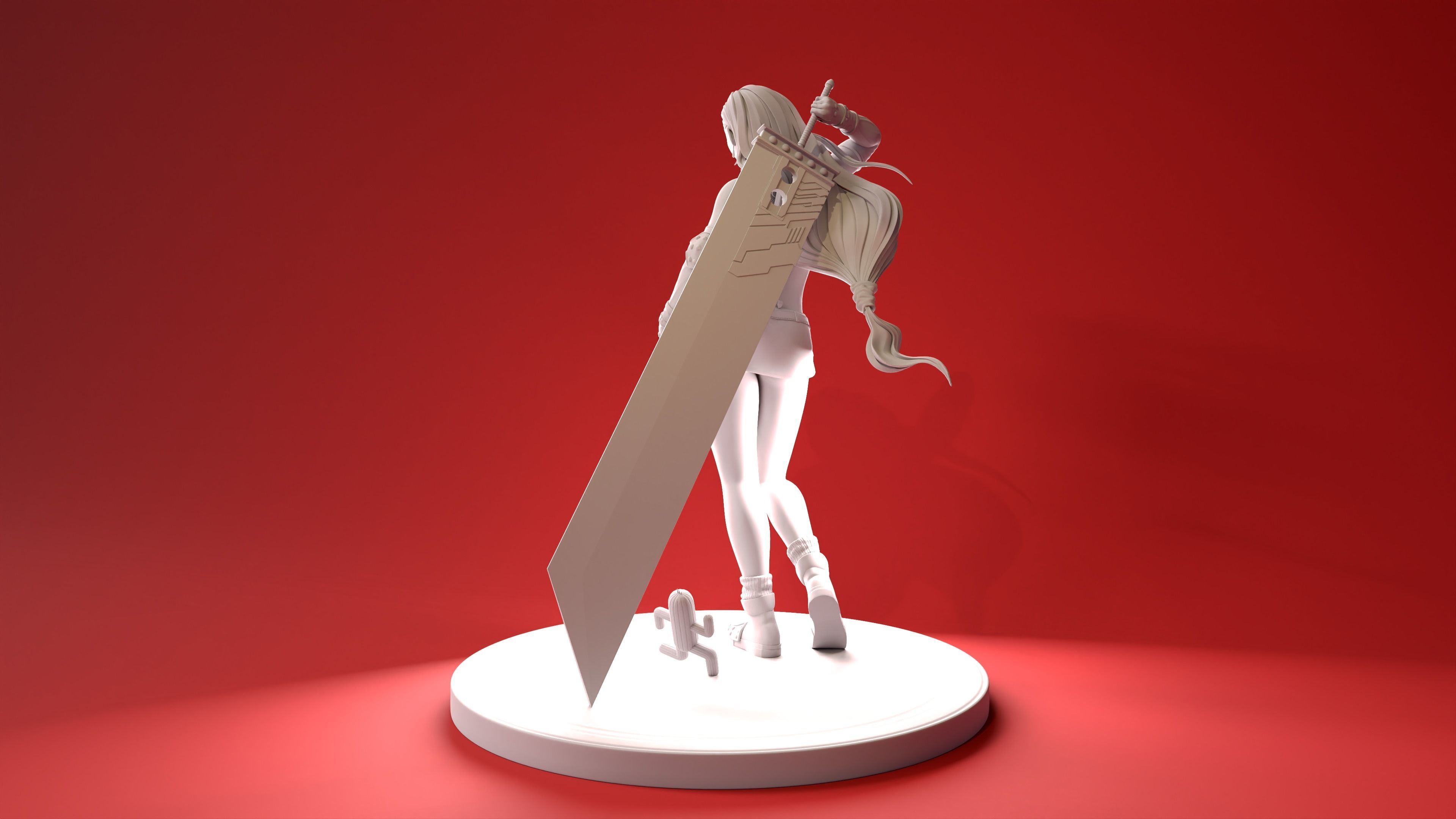 Tifa Lockhart - Final Fantasy VII Remake Original statue 3D print model_10