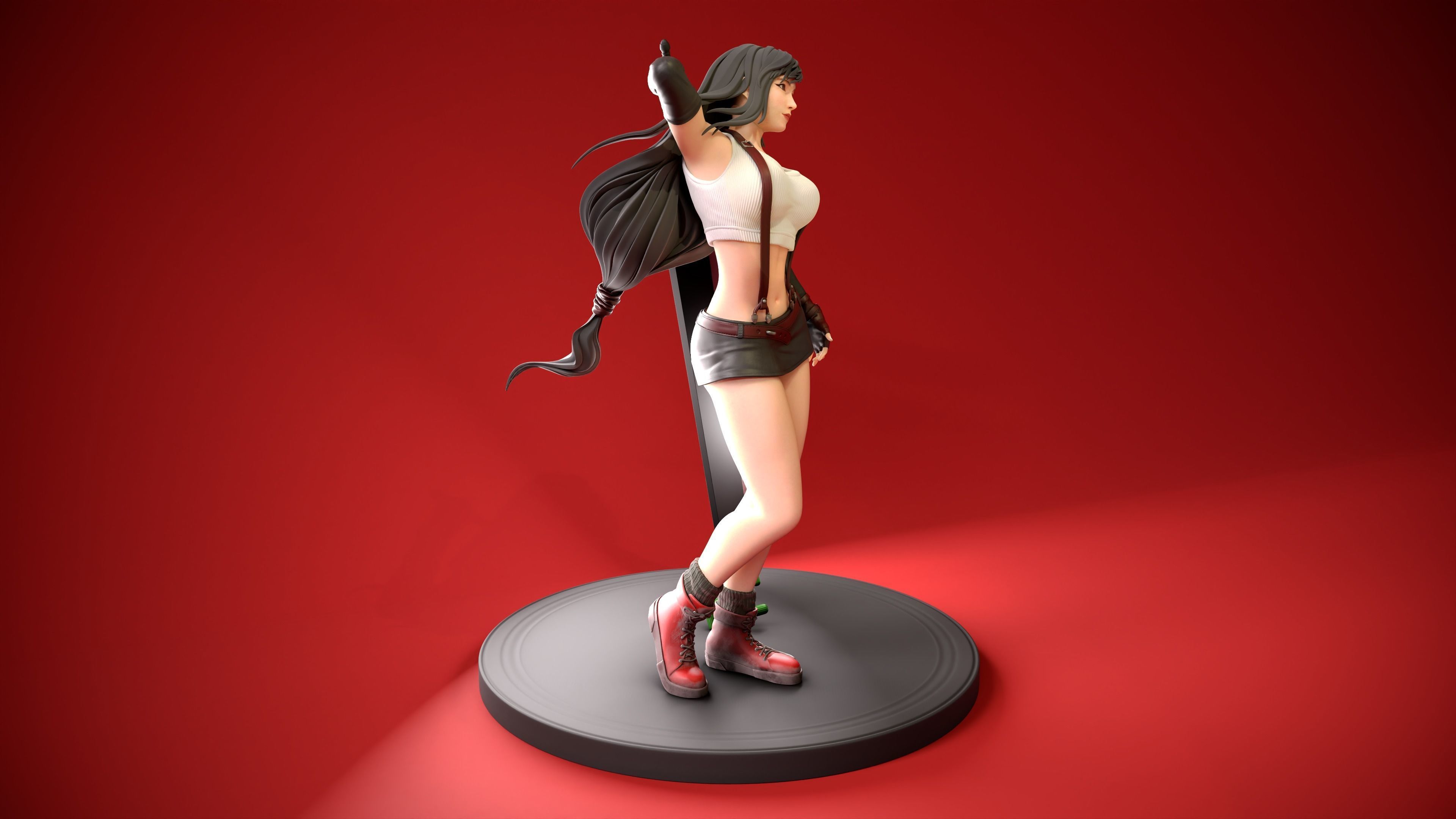 Tifa Lockhart - Final Fantasy VII Remake Original statue 3D print model_8