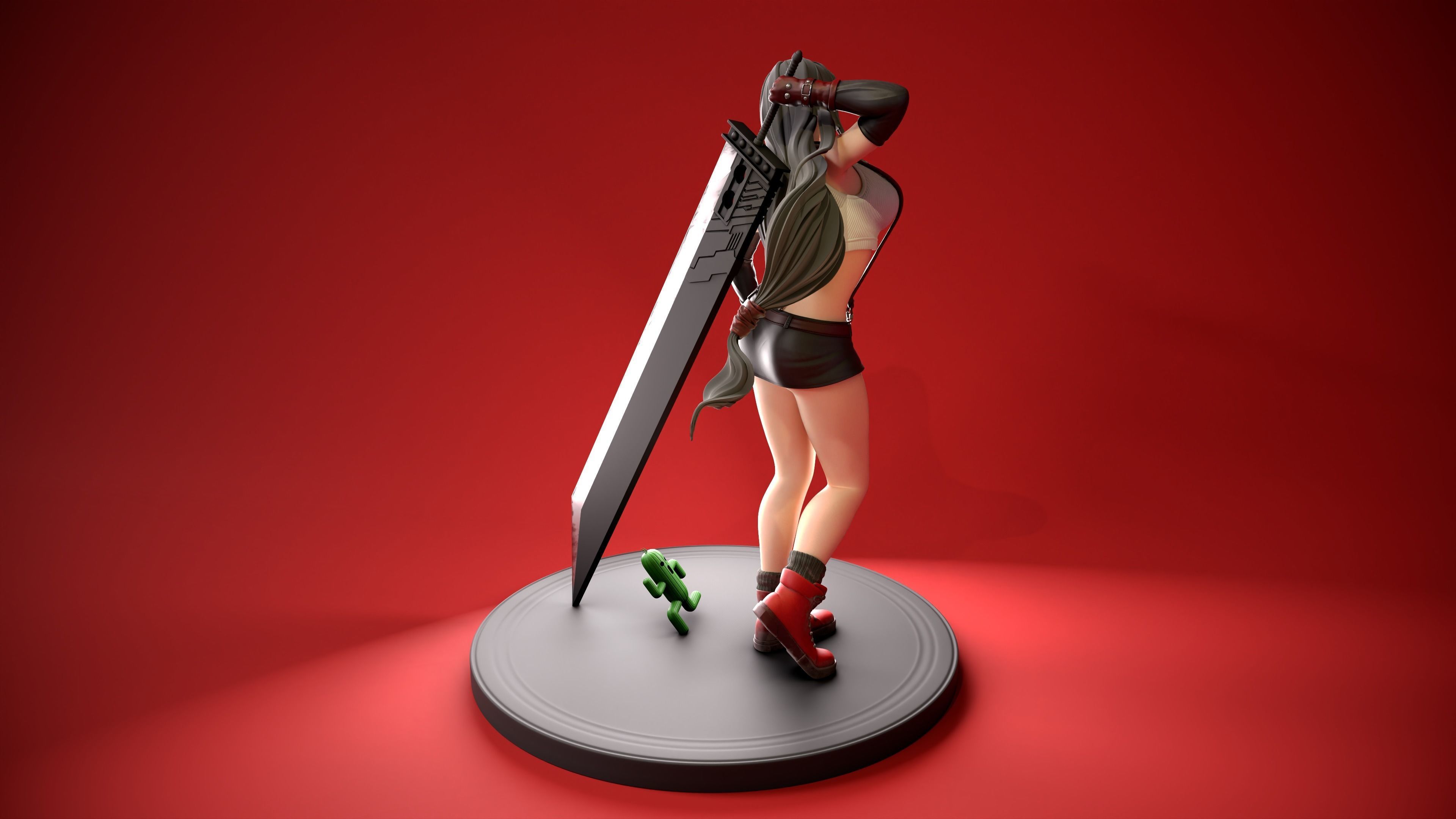 Tifa Lockhart - Final Fantasy VII Remake Original statue 3D print model_6