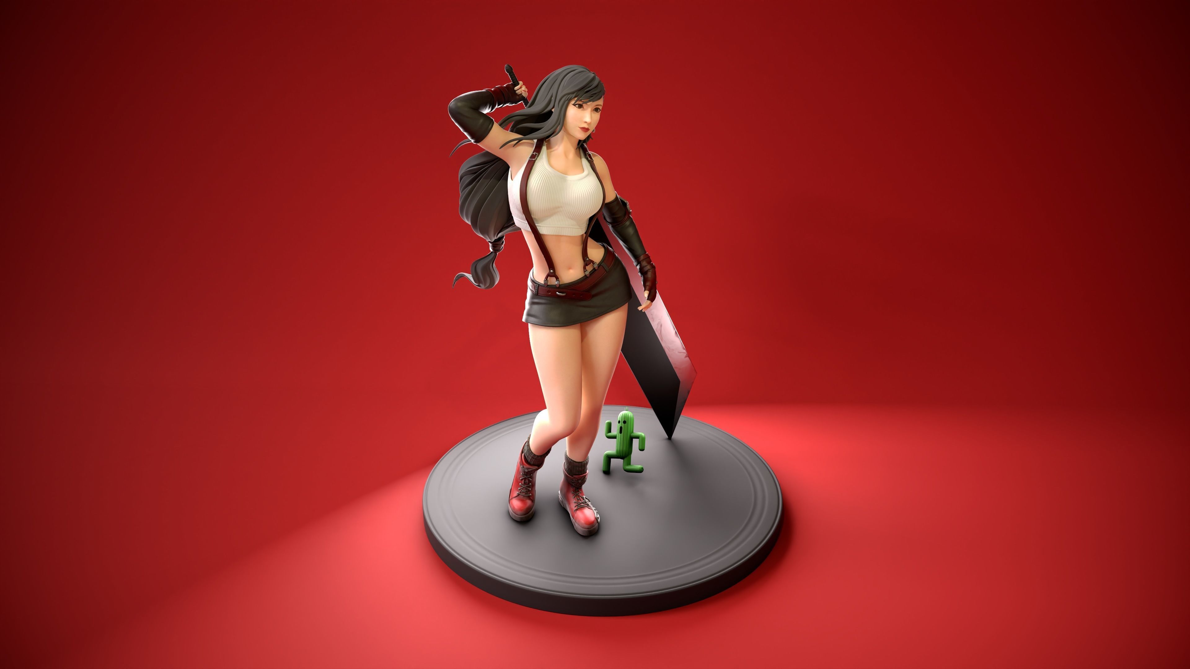 Tifa Lockhart - Final Fantasy VII Remake Original statue 3D print model_7