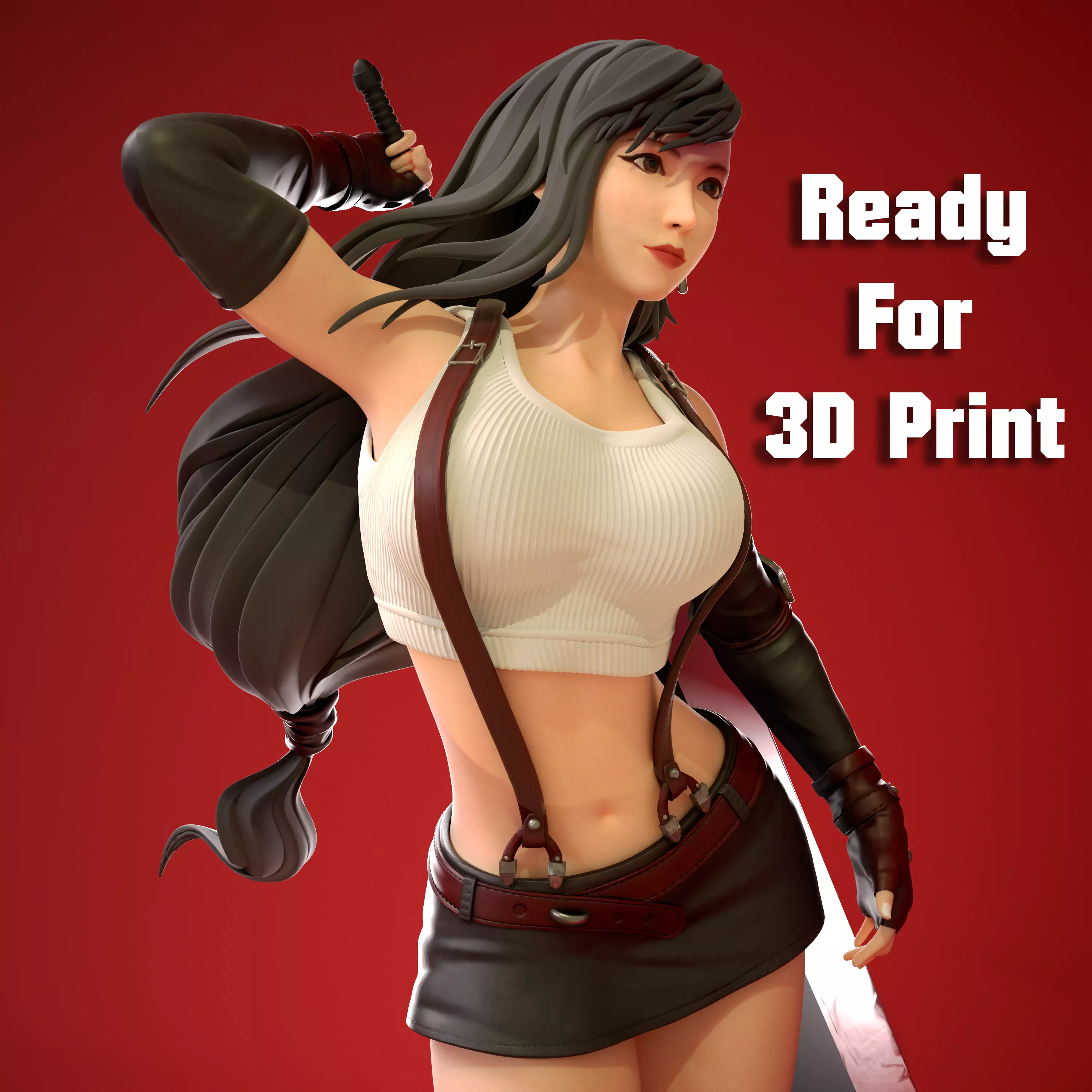 Tifa Lockhart - Final Fantasy VII Remake Original statue 3D print model_0