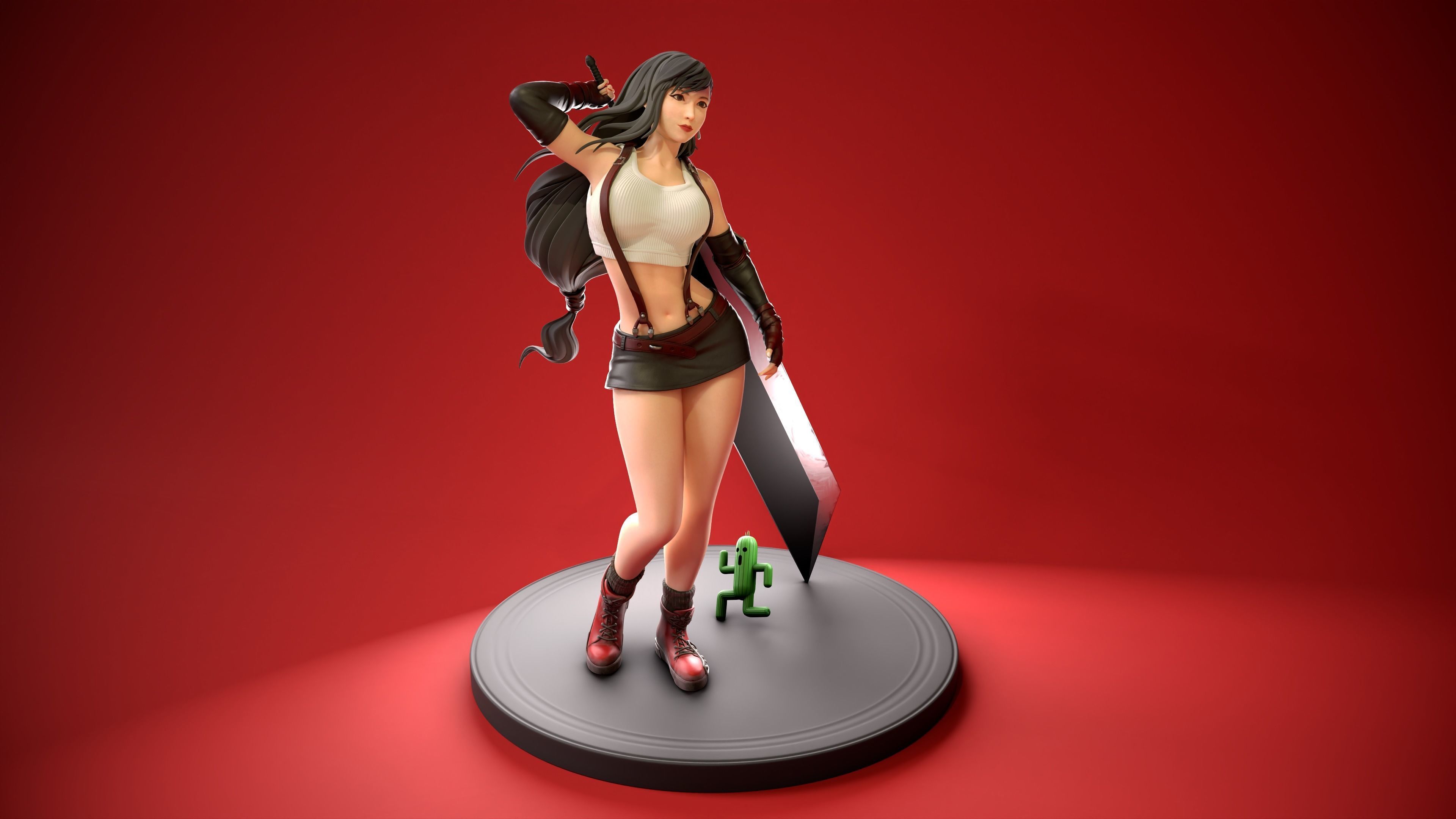 Tifa Lockhart - Final Fantasy VII Remake Original statue 3D print model_5