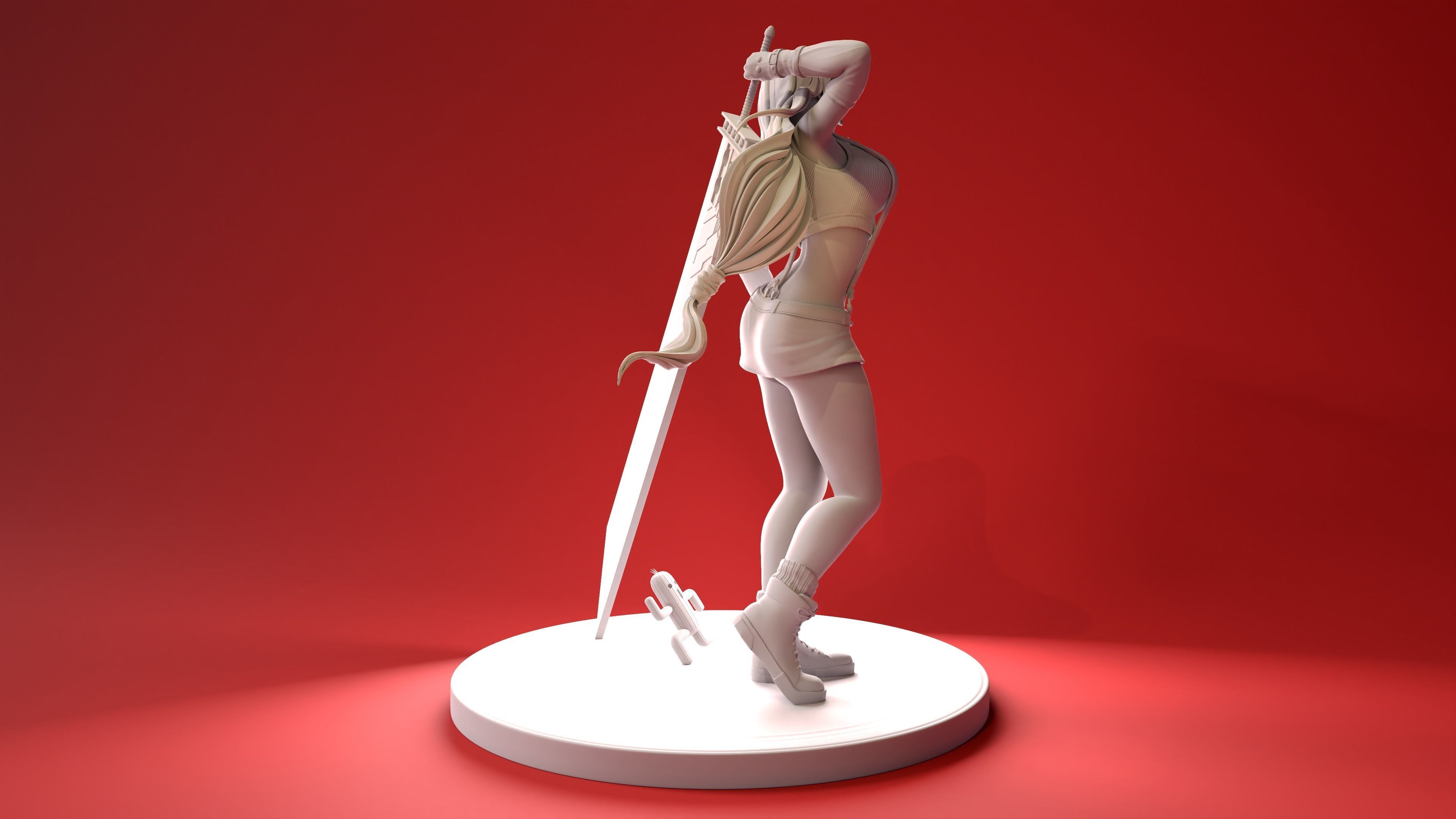 Tifa Lockhart - Final Fantasy VII Remake Original statue 3D print model_13