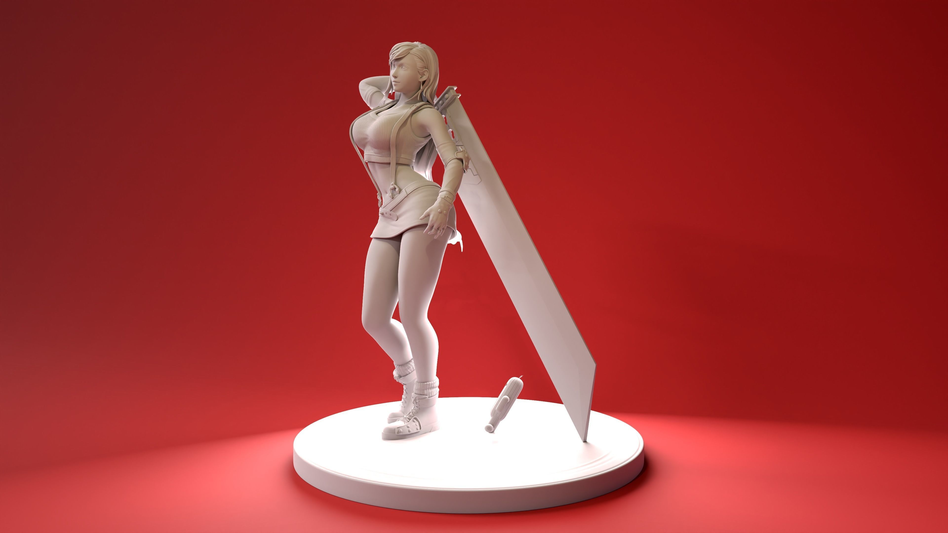 Tifa Lockhart - Final Fantasy VII Remake Original statue 3D print model_12