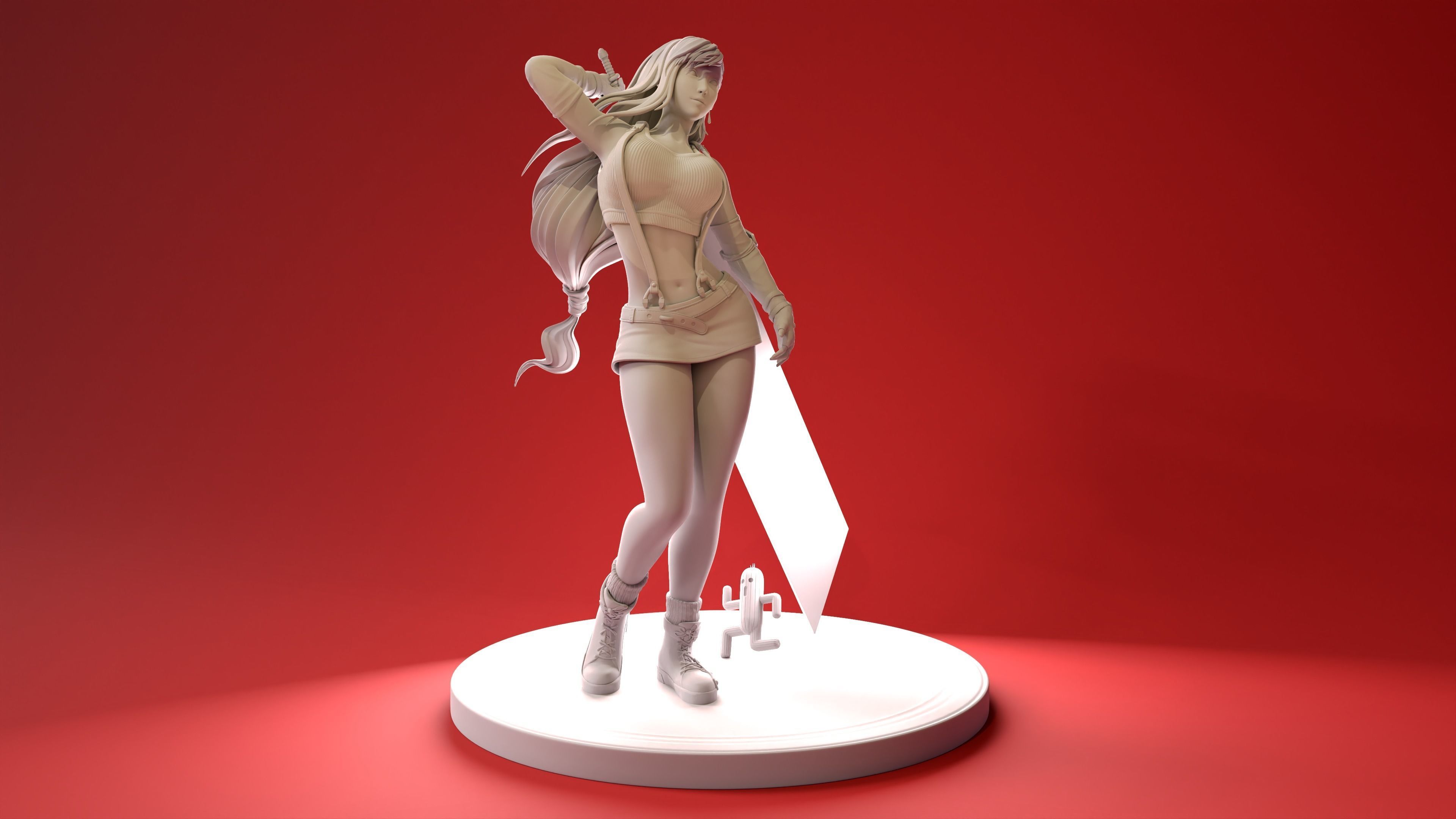 Tifa Lockhart - Final Fantasy VII Remake Original statue 3D print model_2