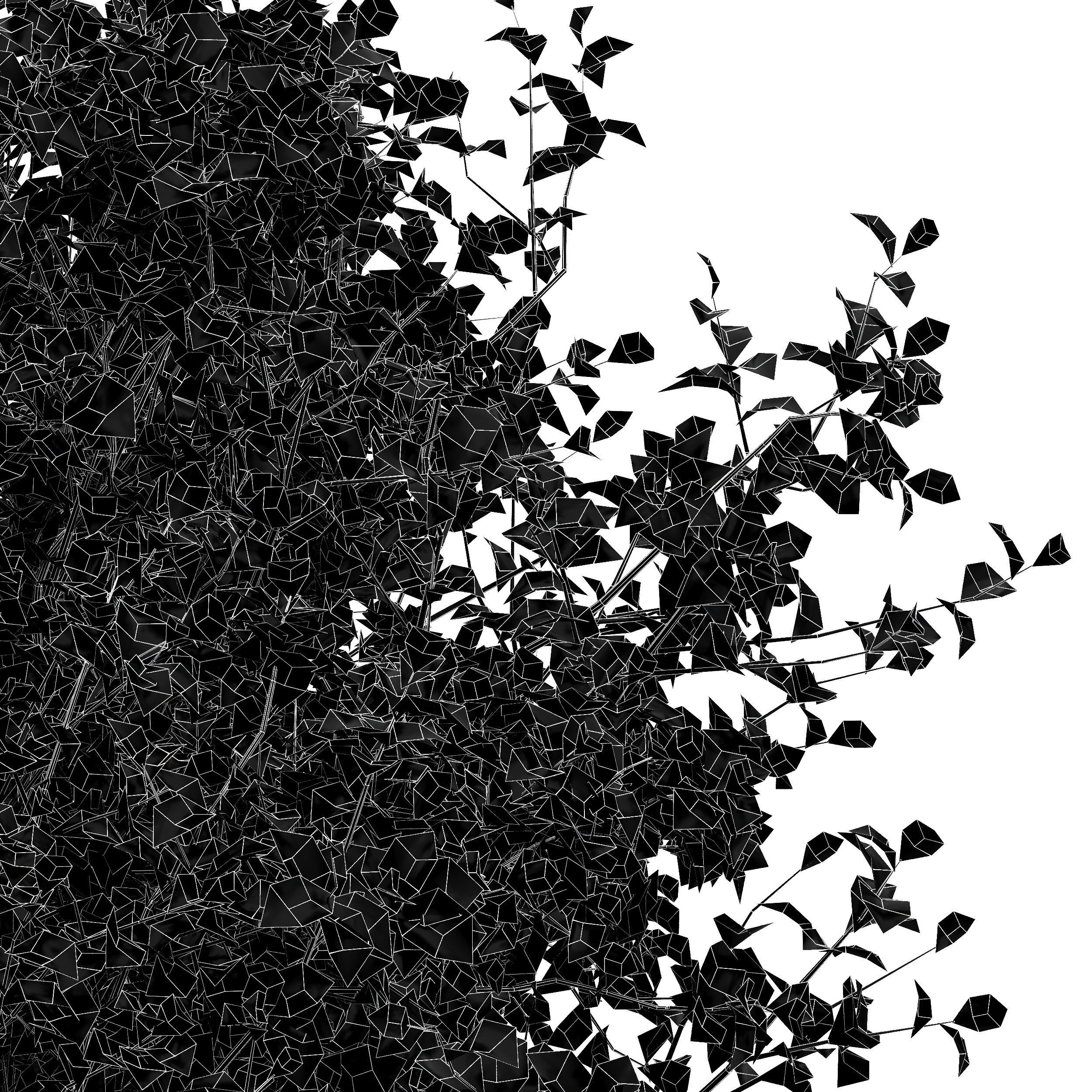 Beautiful 2Trees Bush Leaf 3D model_4