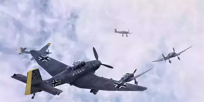 Junkers Ju 87 stuka fraulein woman design 3D model