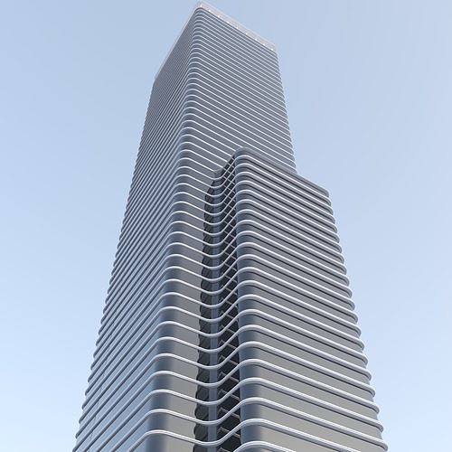 building 3d model tall Low-poly 3D model