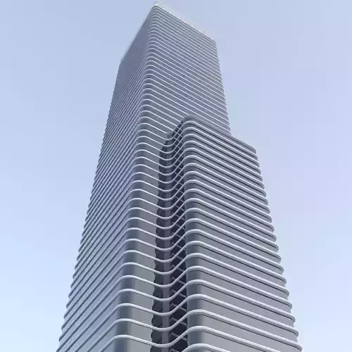 building 3d model tall Low-poly 3D model
