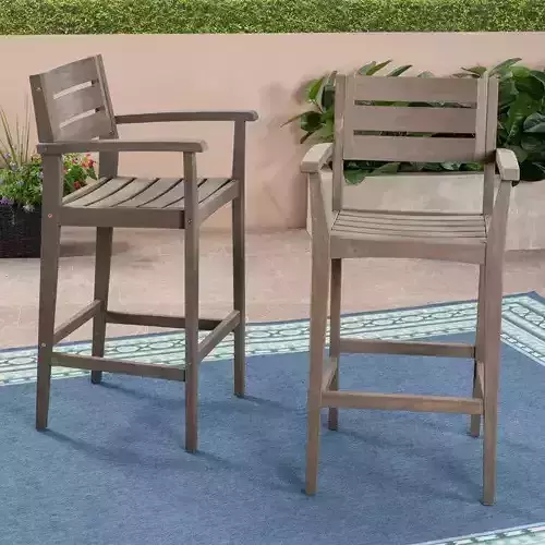 Carlile Outside Patio Bar Stool Chair - 2 Colour