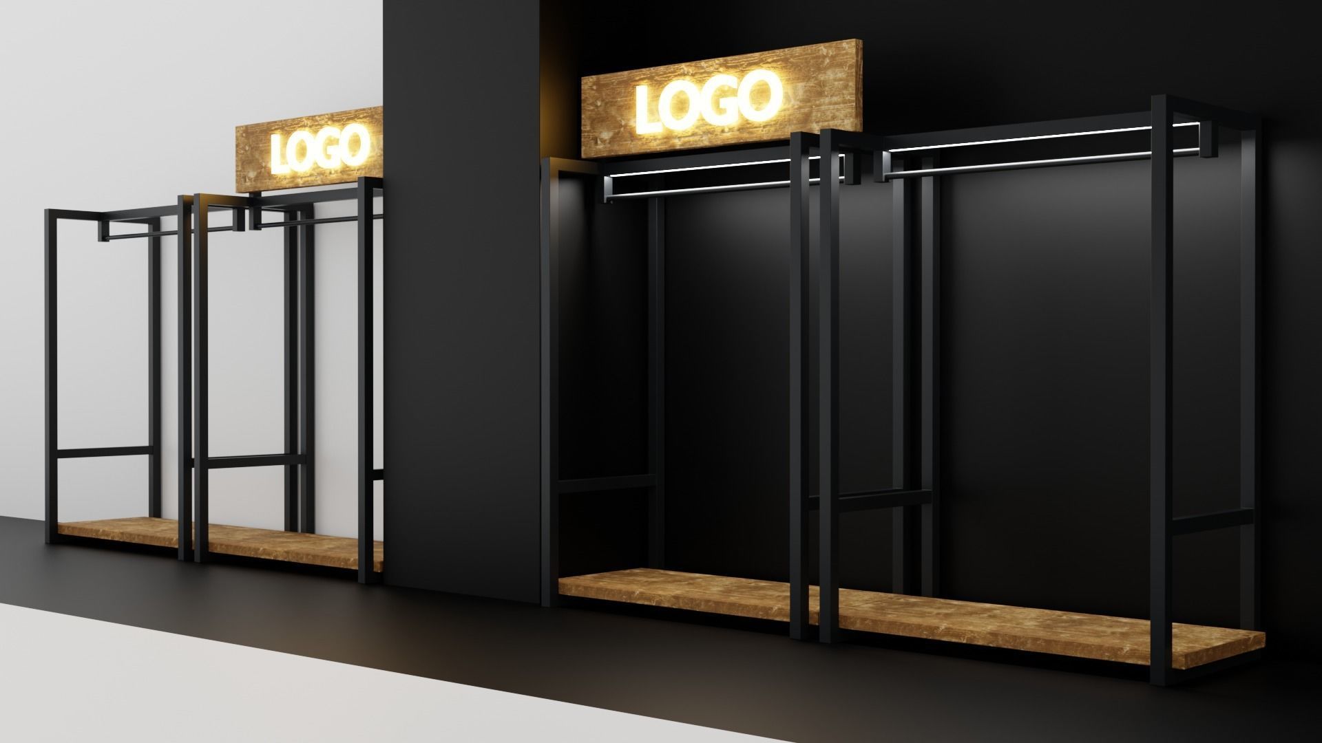 Rustica Shop Hangers set of 8 3D model_23