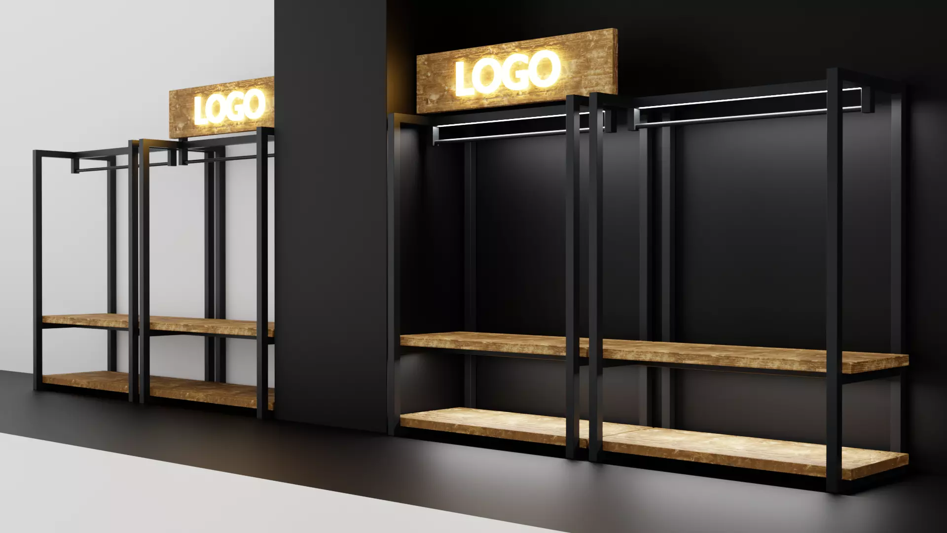 Rustica Shop Hangers set of 8 3D model_0