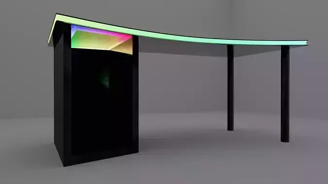 Black wooden gaming table with RGB lights