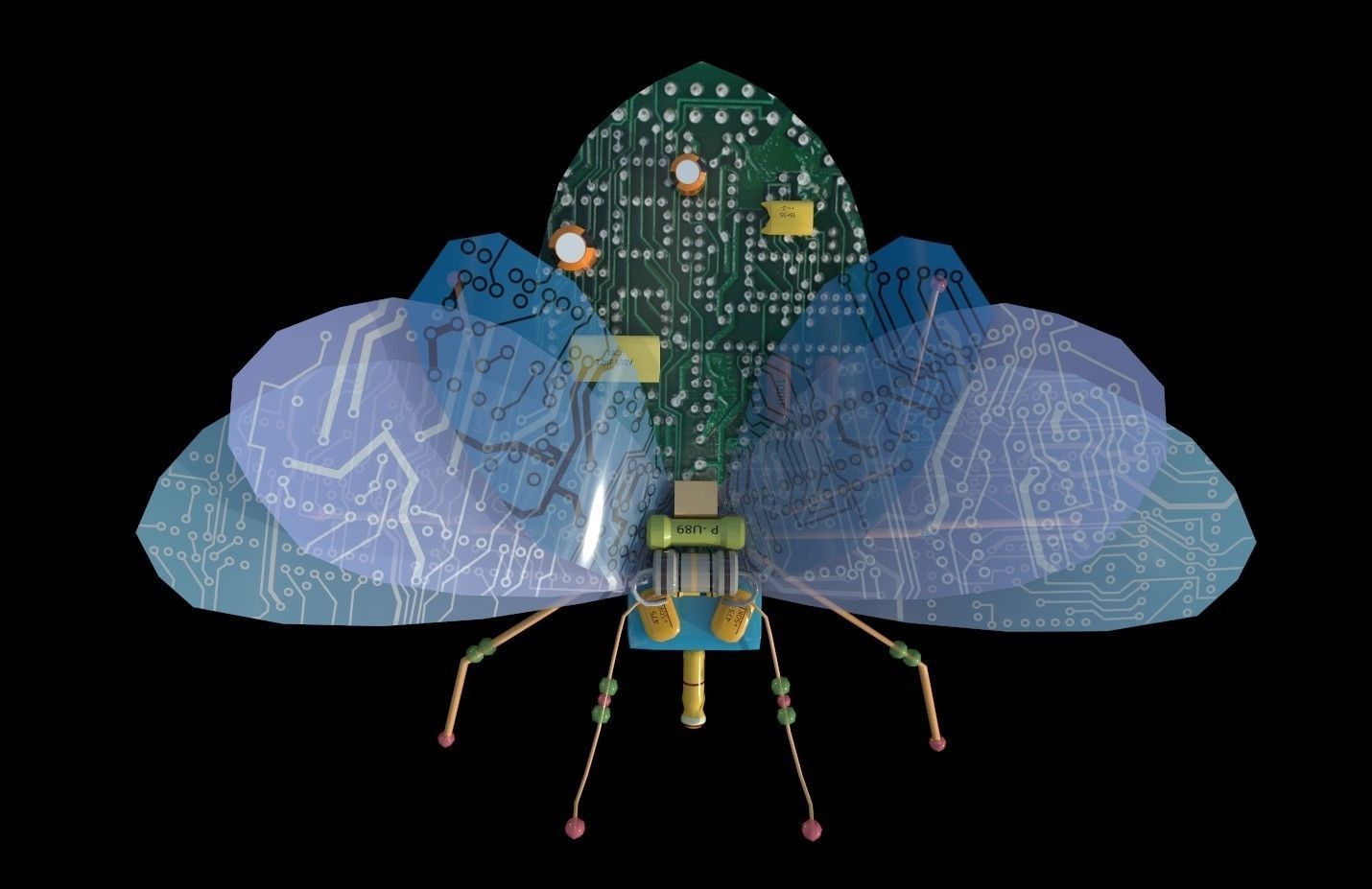 Spy Bug Low-poly 3D model_3