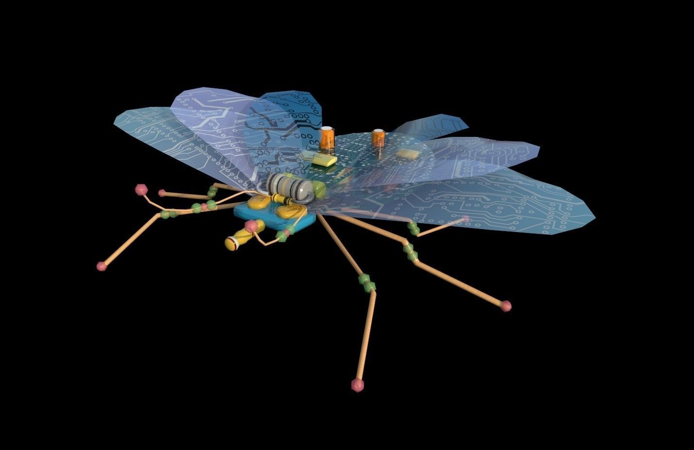 Spy Bug Low-poly 3D model_2