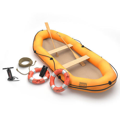 Inflatable rescue boat 3D model