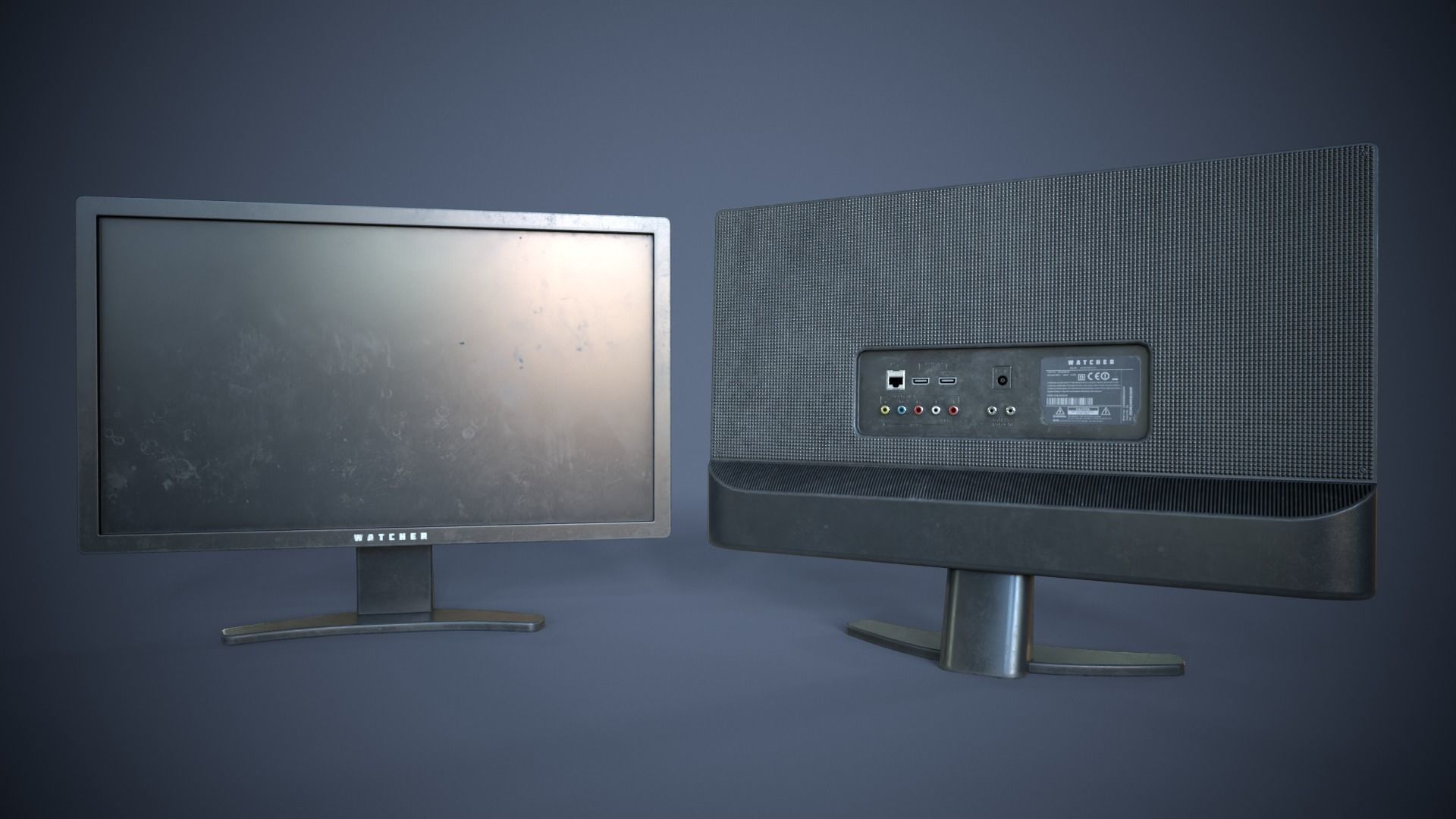 Modern TV Low-poly 3D model_3