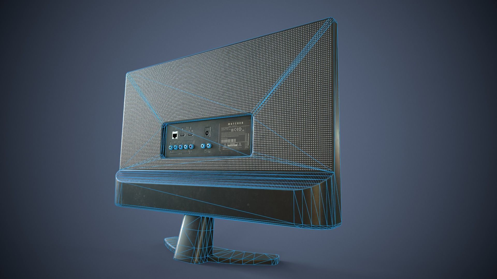 Modern TV Low-poly 3D model_10