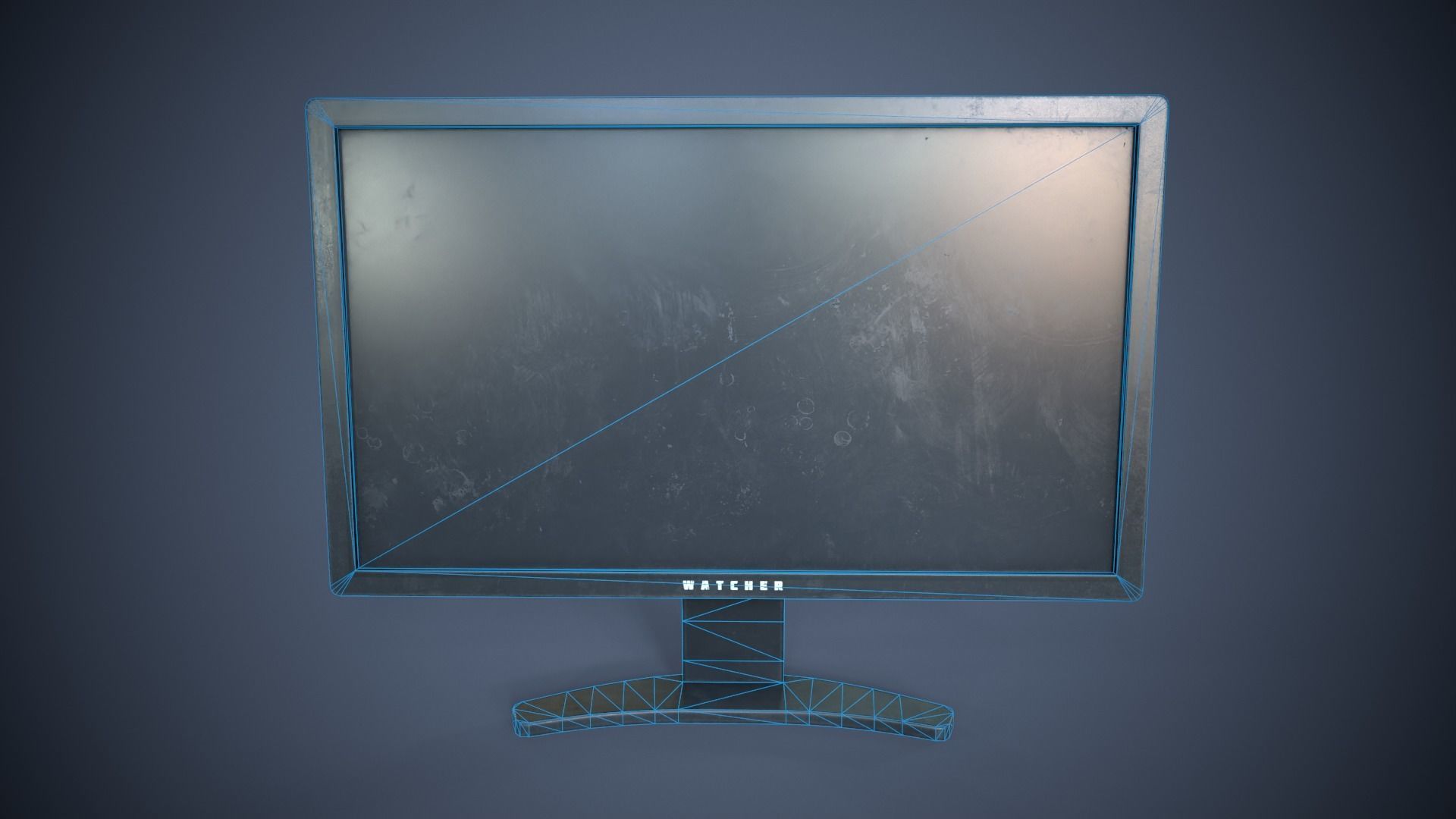 Modern TV Low-poly 3D model_5