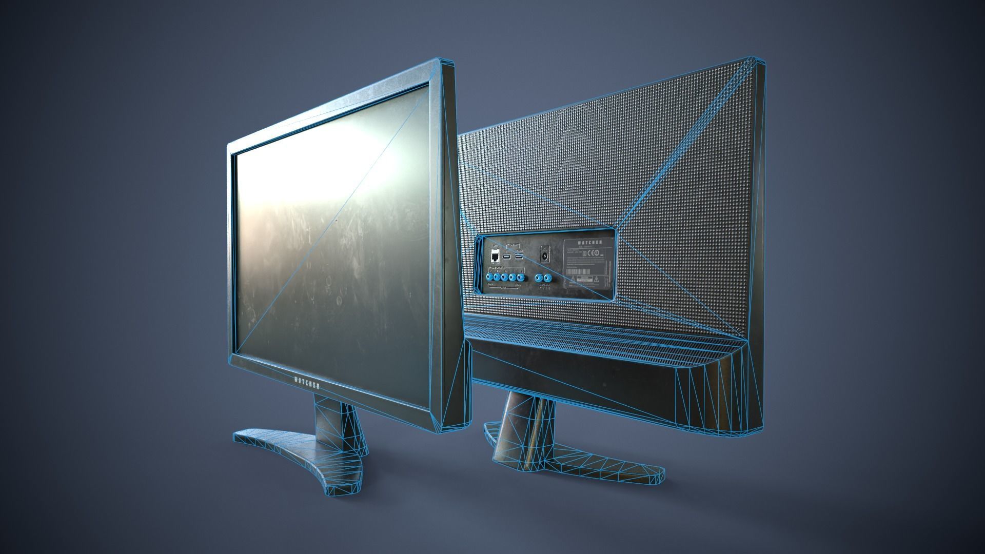 Modern TV Low-poly 3D model_4