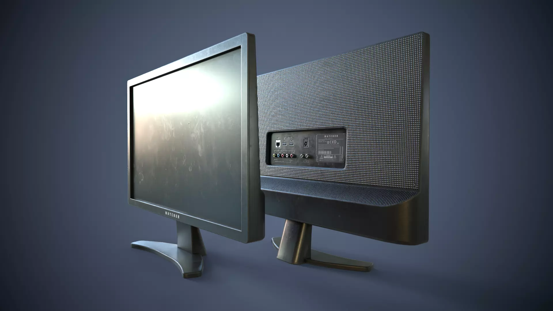 Modern TV Low-poly 3D model_0