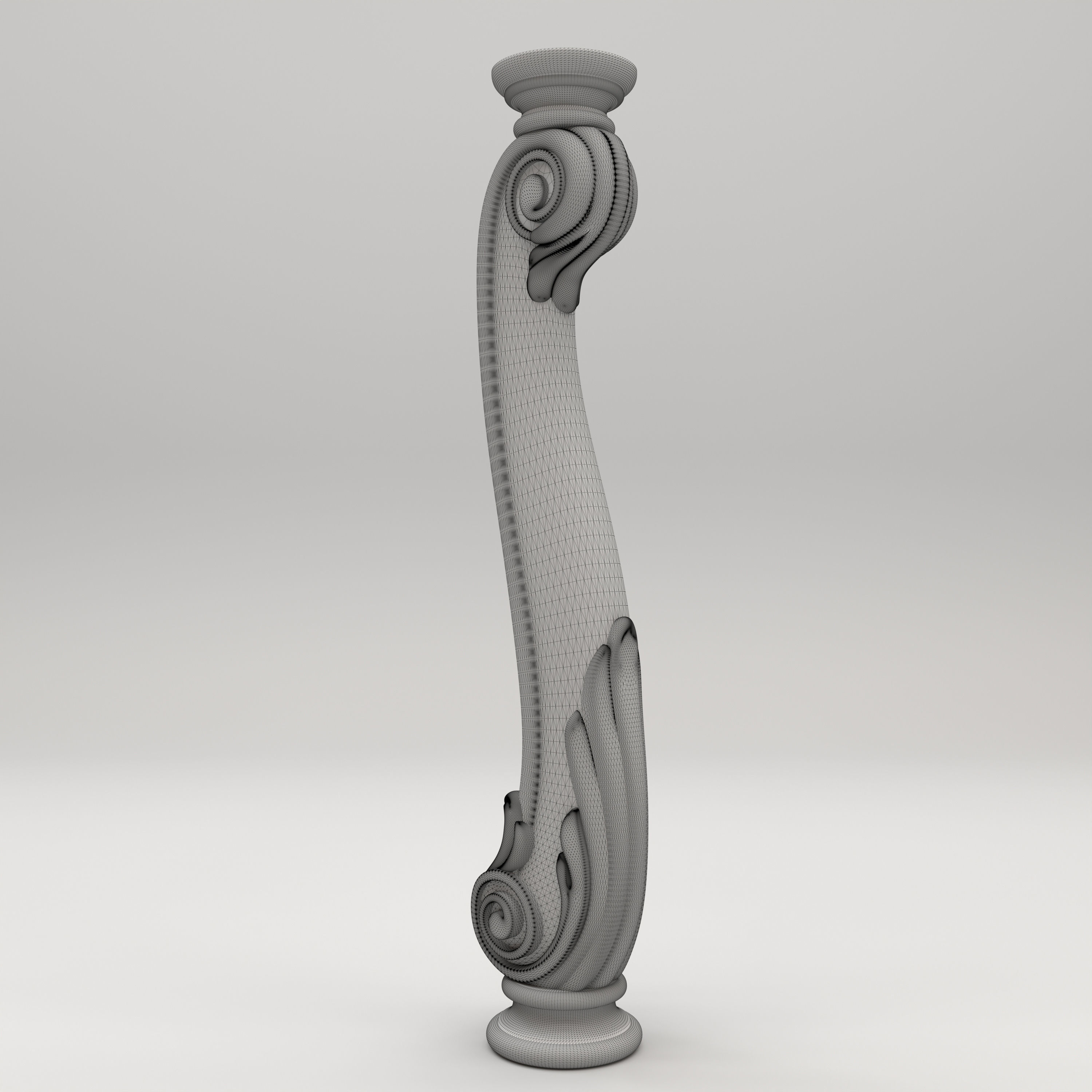 Carved Baluster 3D model_5