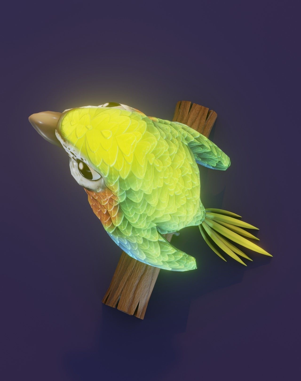 Cartoon Ara Parrot Blue-Yellow-Green 3D Model Low-poly 3D model_15