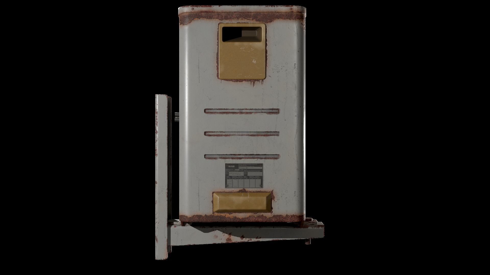 Air Conditioner Unit Rusty Low-poly 3D model_7