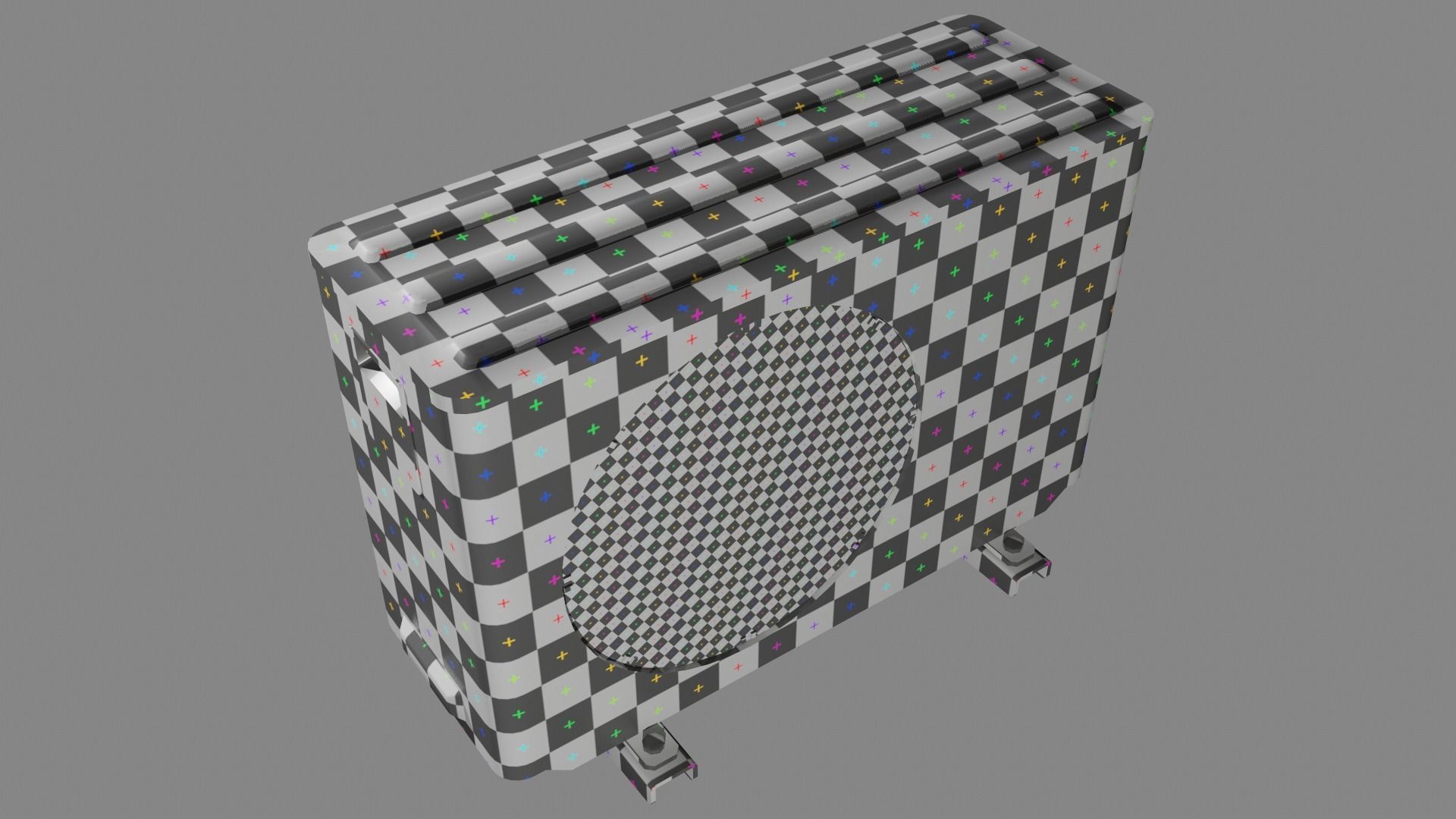 Air Conditioner Unit Rusty Low-poly 3D model_16