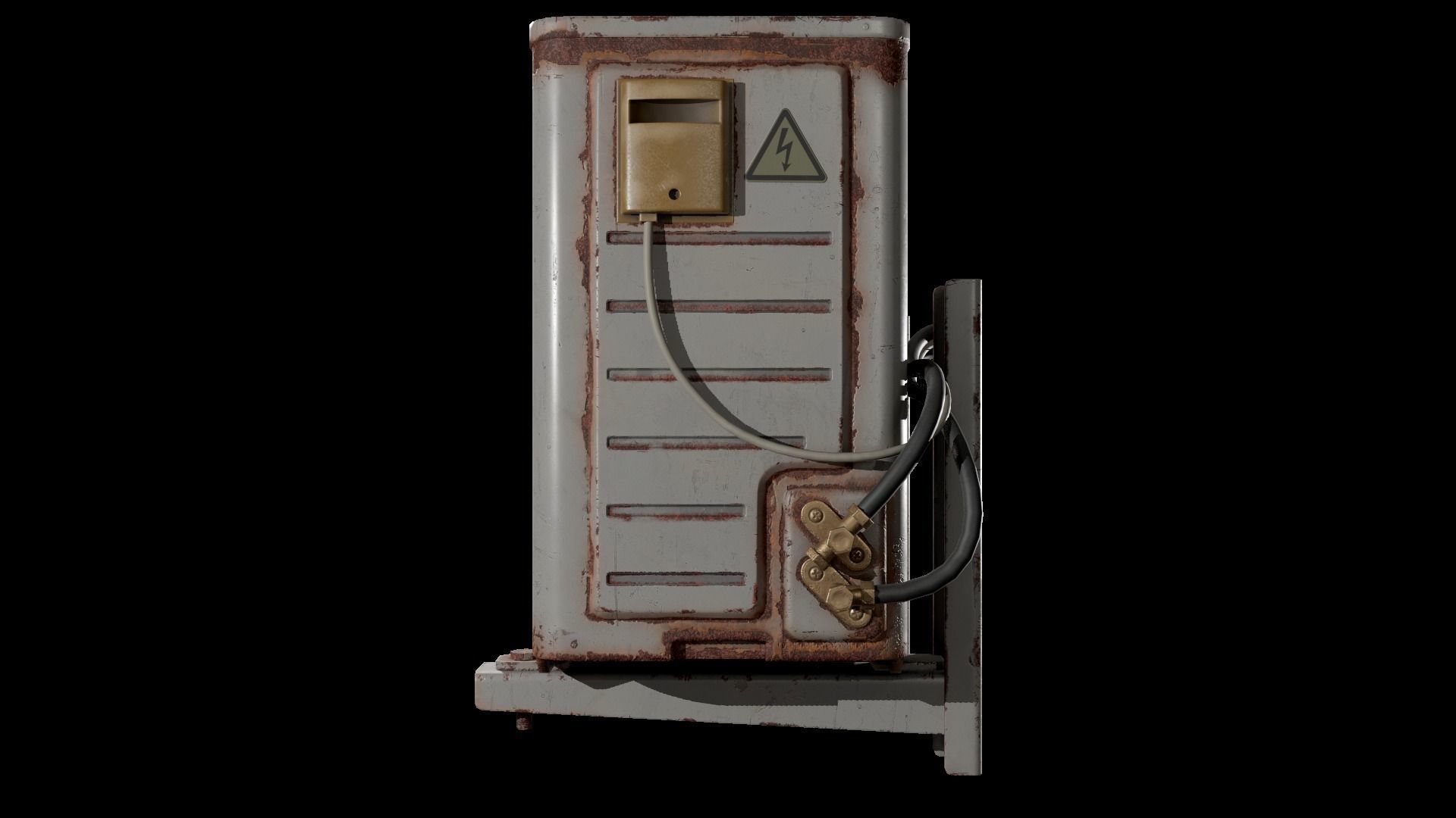 Air Conditioner Unit Rusty Low-poly 3D model_8