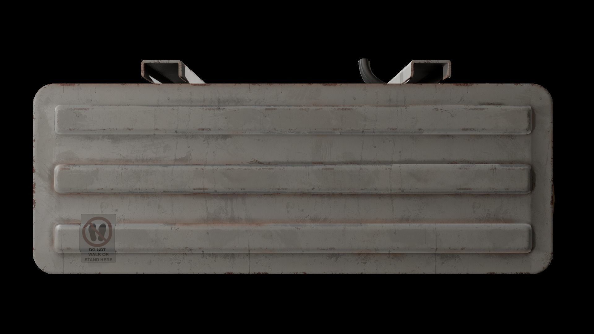 Air Conditioner Unit Rusty Low-poly 3D model_9