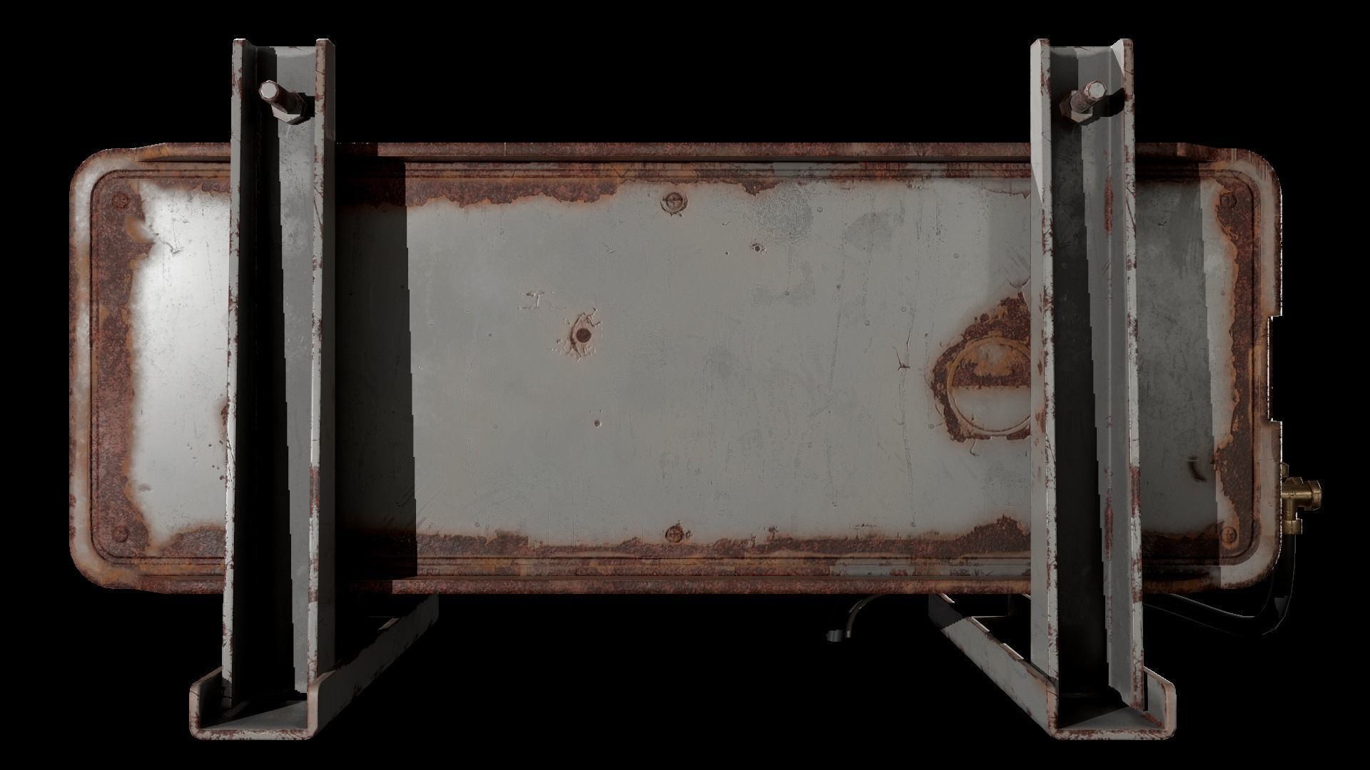 Air Conditioner Unit Rusty Low-poly 3D model_10